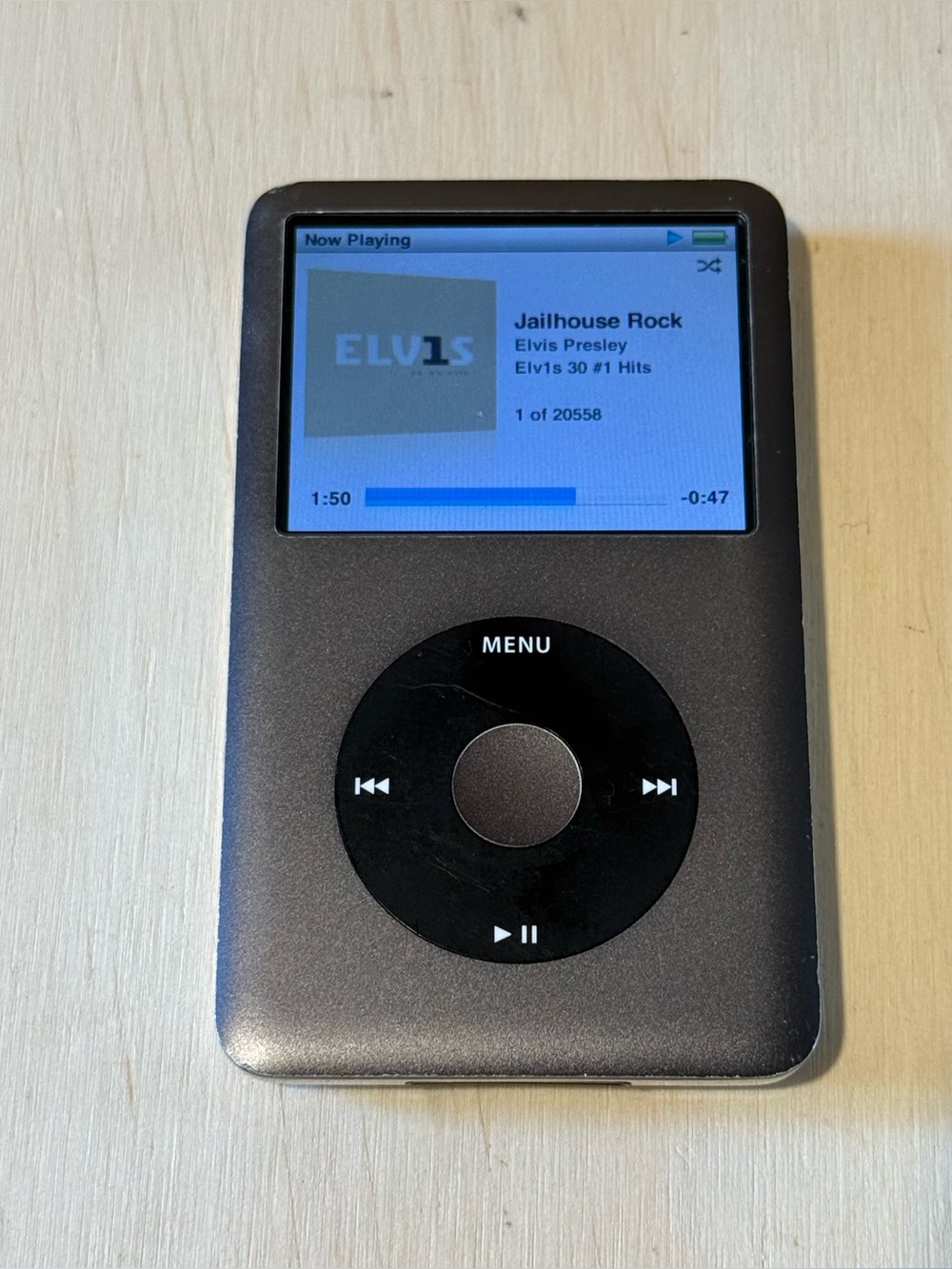 iPod Classic 7thGen 160GB Model:A1238 Blk Great Battery 12-18hw/20559Song-Bundle